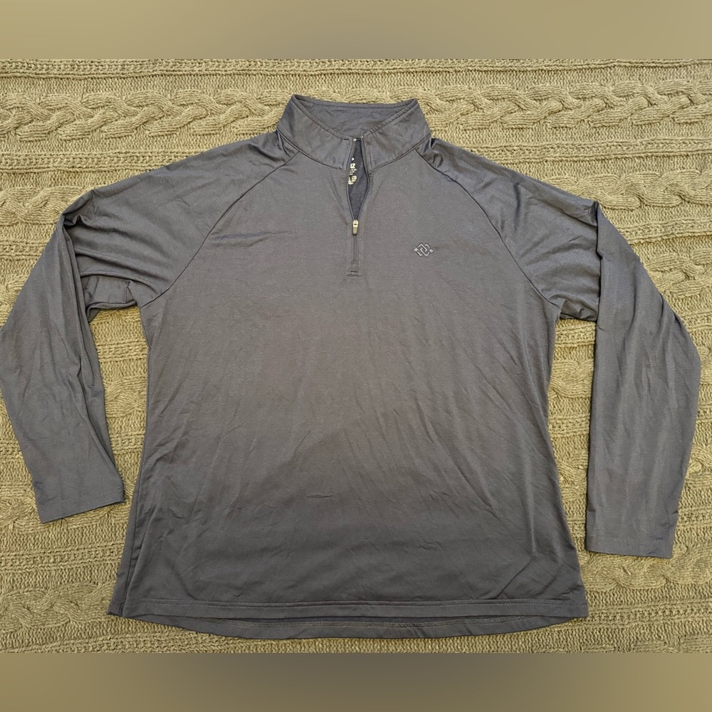 Mofiz Navy Blue Long Sleeve Shirt with Zipper (Women Size 2XL)